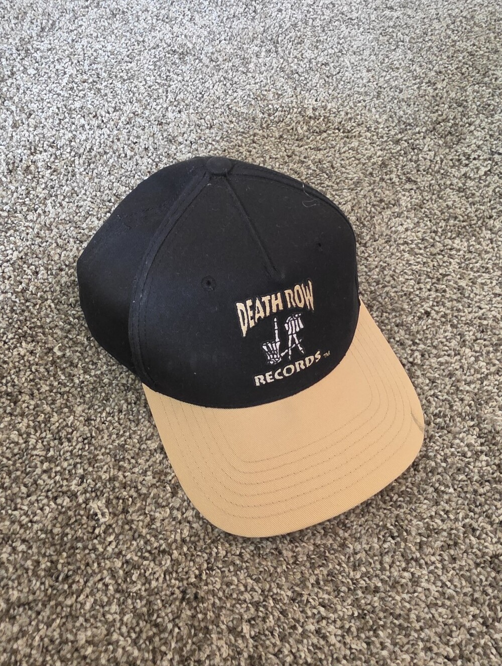 Death Row Records Mens Black Tan Snapback Hat Cap